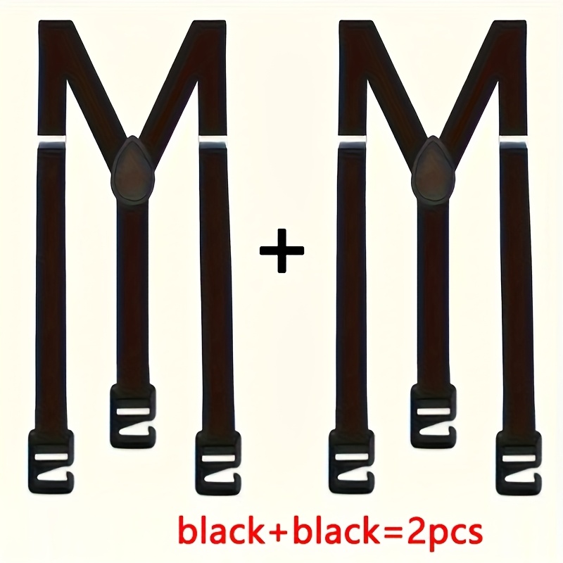 TEMU 2pcs Men's Black Polyester Sling, Adjustable Elastic Strap With Plastic , Comfortable And Durable For Casual Attire And Outdoor Activities,