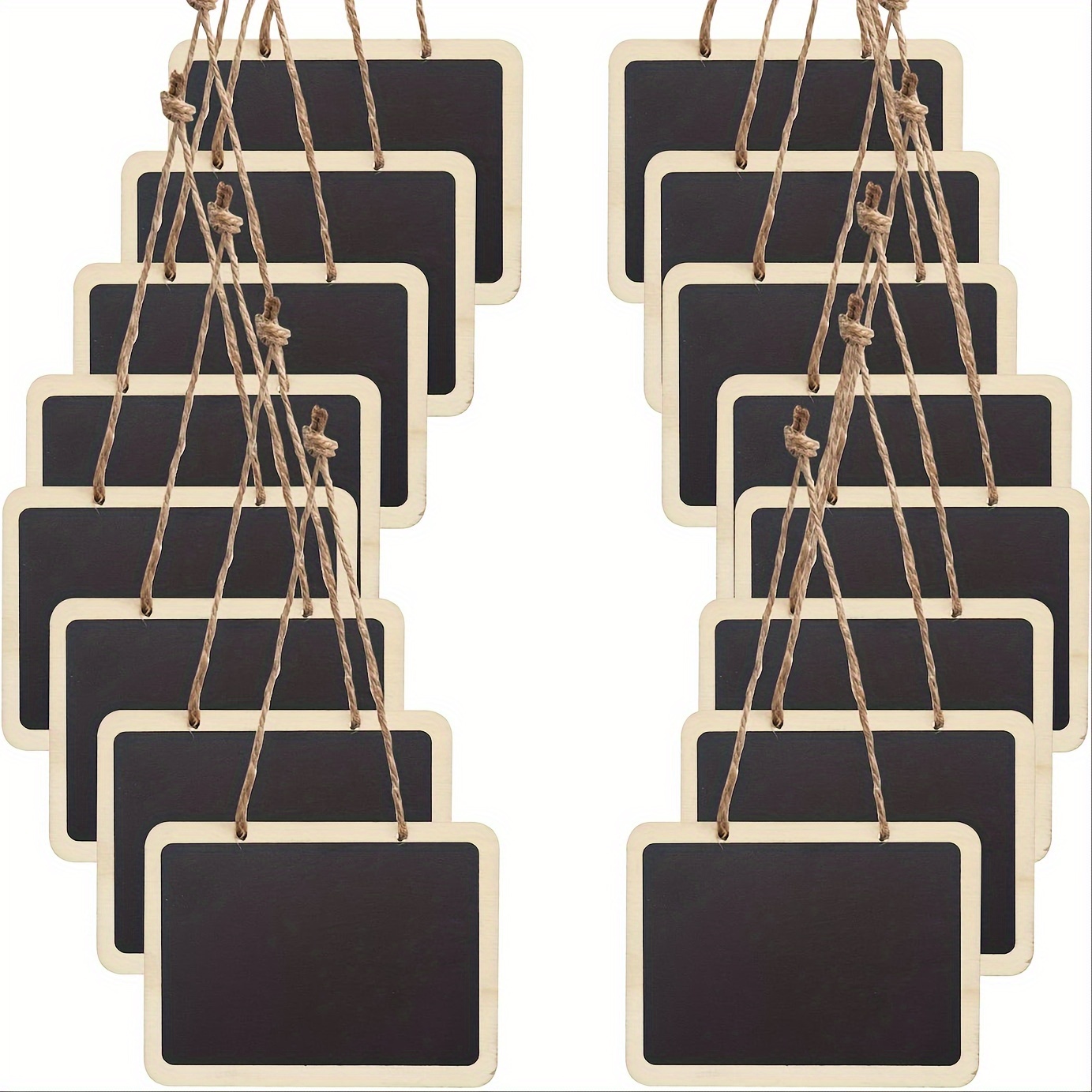 

16-pack Mini Wooden Chalkboard Hanging Sign Message Board Home Decor Plywood Price Information Tags Hanging Decorations.