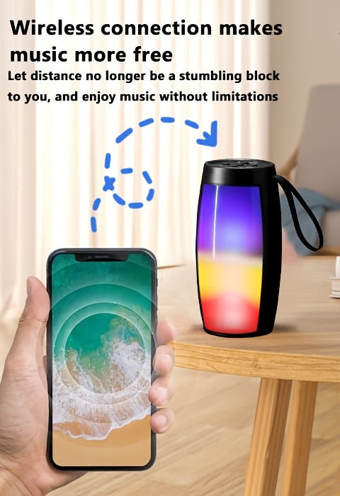 wireless small audio desktop home outdoor portable speaker for friends black 1pc details 2