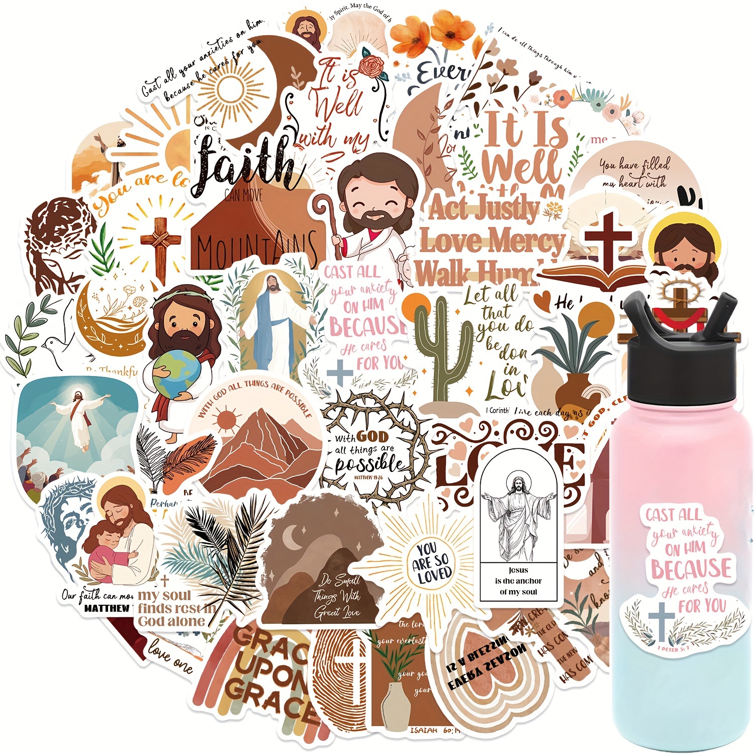 200pcs stickers for journaling verse faith stickers for vision board aesthetic gifts for women adults laptop religious suppiles details 0