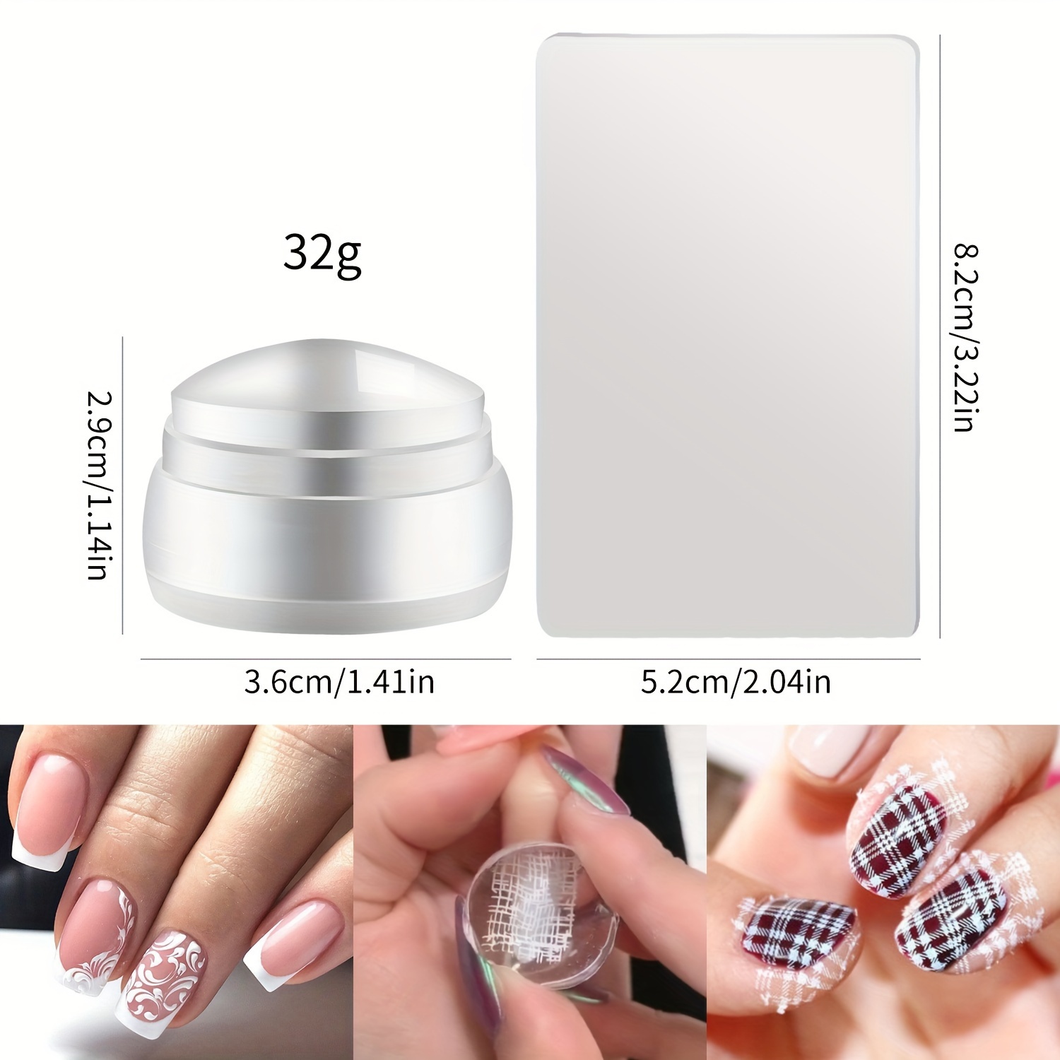 Mini Transparent Nail Stamper With Scraper - Jelly Stamp For French Nails - Manicuring Kits - Nail Tool Set - And Durable