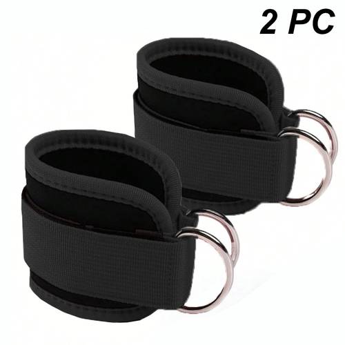 heavy duty ankle straps with rings adjustable closure non slip gym cuffs for cable machines leg press deadlifts compatible commercial equipment men women fitness ankle cuffs strength training comfortable padding strength athletes