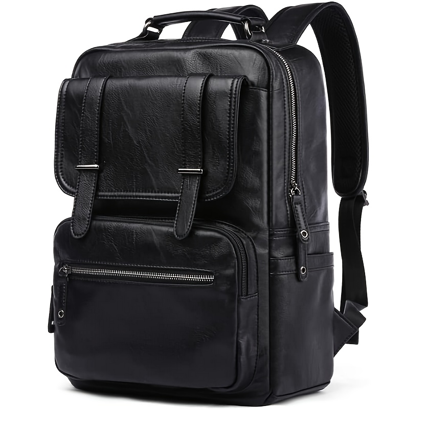 

Vintage Laptop Backpack For Men, Large Waterproof Travel Black Rucksack For College, Work Knapsack Fit Up To 16 Inch Laptop, Business Backpack Gift For Commute