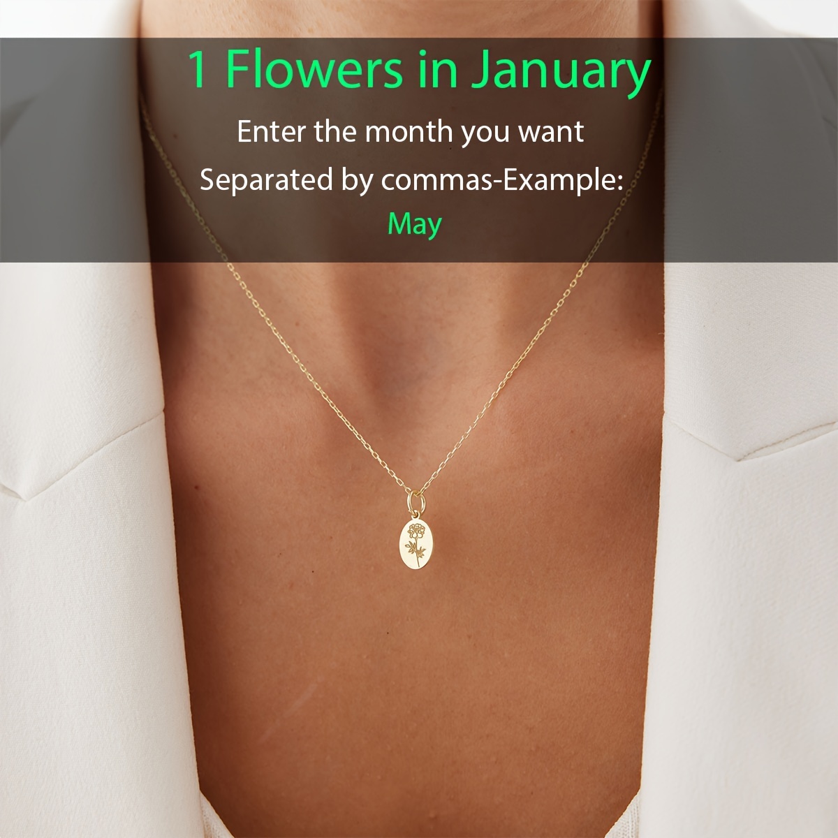 Women's Personalized 18K Gold-Plated Stainless Steel Pendant Necklace