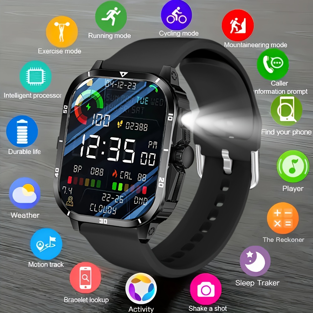 Erun Smartwatch Compatible For /iphone, 2.01” Touch Screen Smartwatch With 5.4, Call/sms Alerts, Multi-sport , Music & Control, Photo Capture, Battery Indicator Suitable For Smartphones, Gifts For