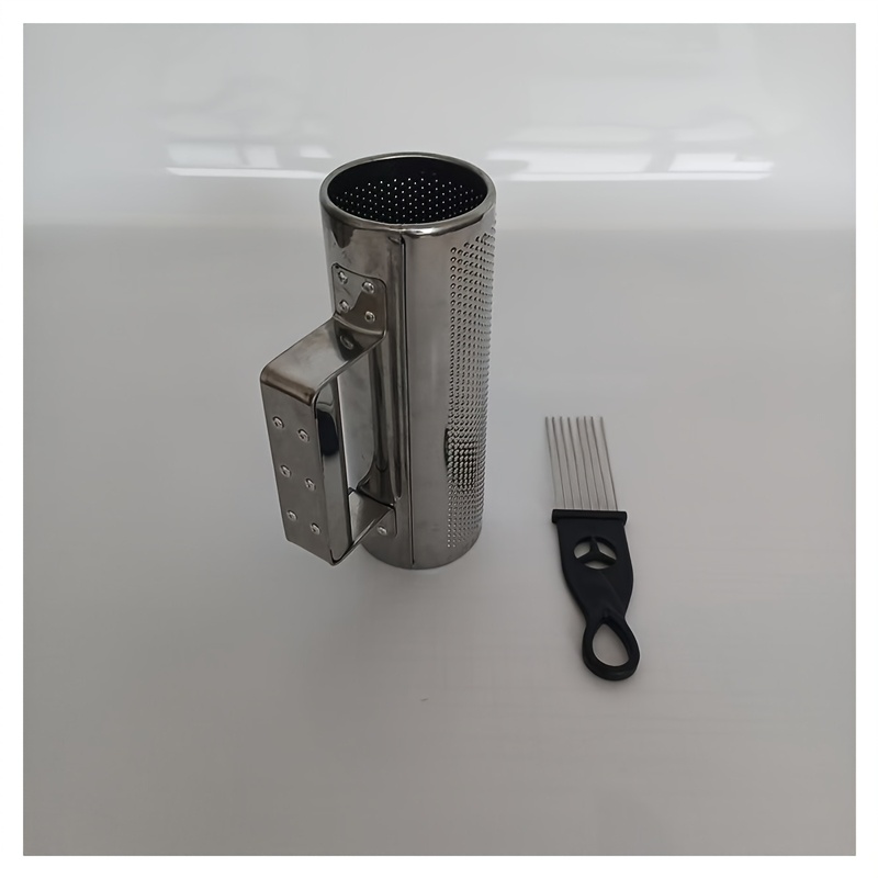 TEMU Stainless Steel Shaker With Scraper - Latin Rhythm Instrument, Metal Percussion Instrument, Suitable For Band Accompaniment, Live Performance