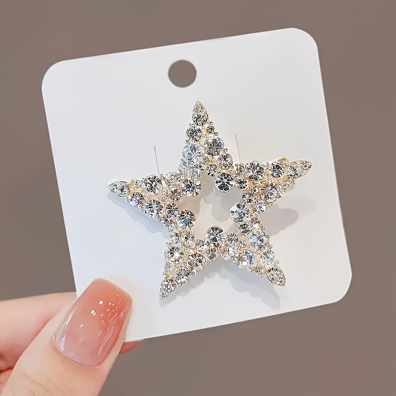 

1pc Sparkling Star Decor Hair Clip, Elegant/, Fashionable Women's Side Accessory