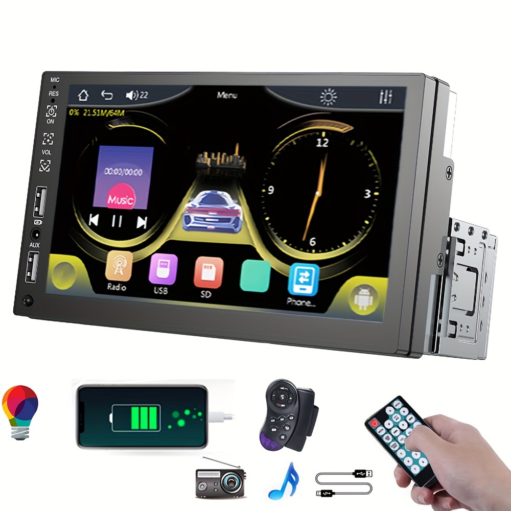 STEREO AUTO ANDROID 10 POLLICI 2 DIN AUTORADIO GPS NAVI WIFI SCHERMO  ESTRAIBILE