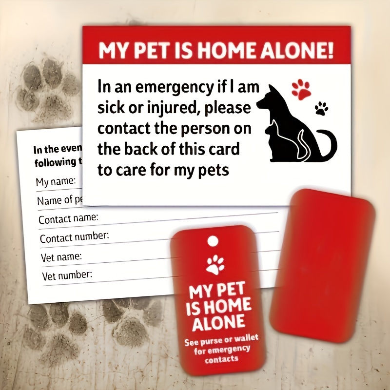 

Pet Safety Card And Keychain Set - Emergency Contact Information - Ideal For Dog And Cat Lovers - Perfect Birthday Or Christmas Gift - No Batteries Required - Durable And Easy To Use