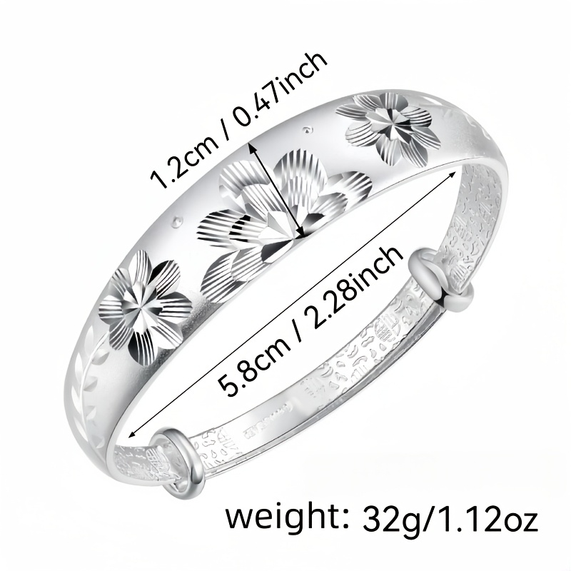 TEMU Full Silvery S99 Bracelet, Sterling Silvery Bracelet, Women's Bracelet, Mother's Style Adjusted , And The Size To The Mother's Birthday Gift.