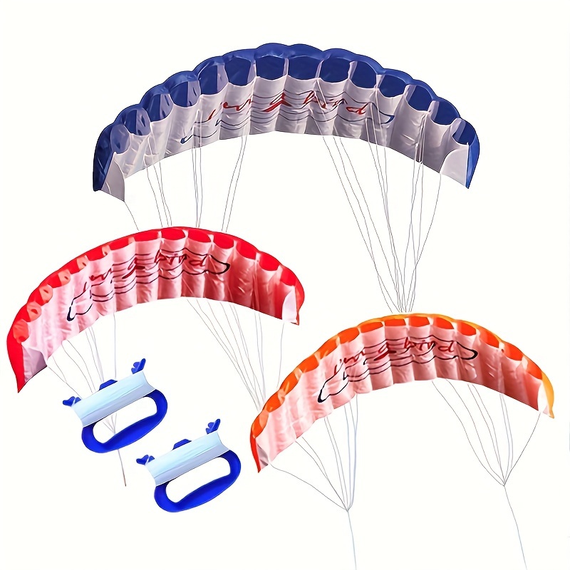 

55inch/1.4m Double Line Soft Stunt Parachute Kite, Perfect For Outdoor Beach Park Games