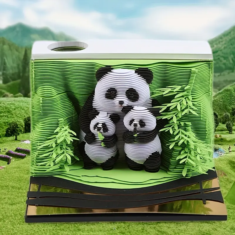JXAXD Panda Kalender 2026 mit Stifthalter, 3D Kalender Abreißen 2026, 3D Notizblock Panda, 2026 Schreibtisch 3D Memo Pad Papier, Schnitzen Geschenk Desktop Dekoration für Halloween Weihnachten JXAXD Panda Kalender 2026 mit Stifthalter, 3D Kalender Abreißen 2026, 3D Notizblock Panda, 2026 Schreibtisch 3D Memo Pad Papier, Schnitzen Geschenk Desktop Dekoration für Halloween Weihnachten