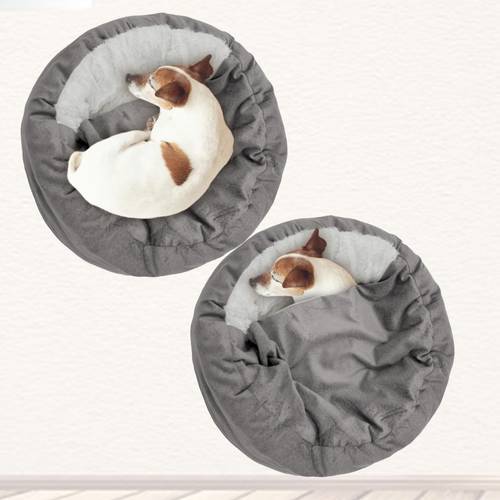 pet nest dog bed warm with hooded blanket anti anxiety puppy pet bed cave super soft non slip machine washable cozy donut indoor pet beds fluffy for dogs and cats