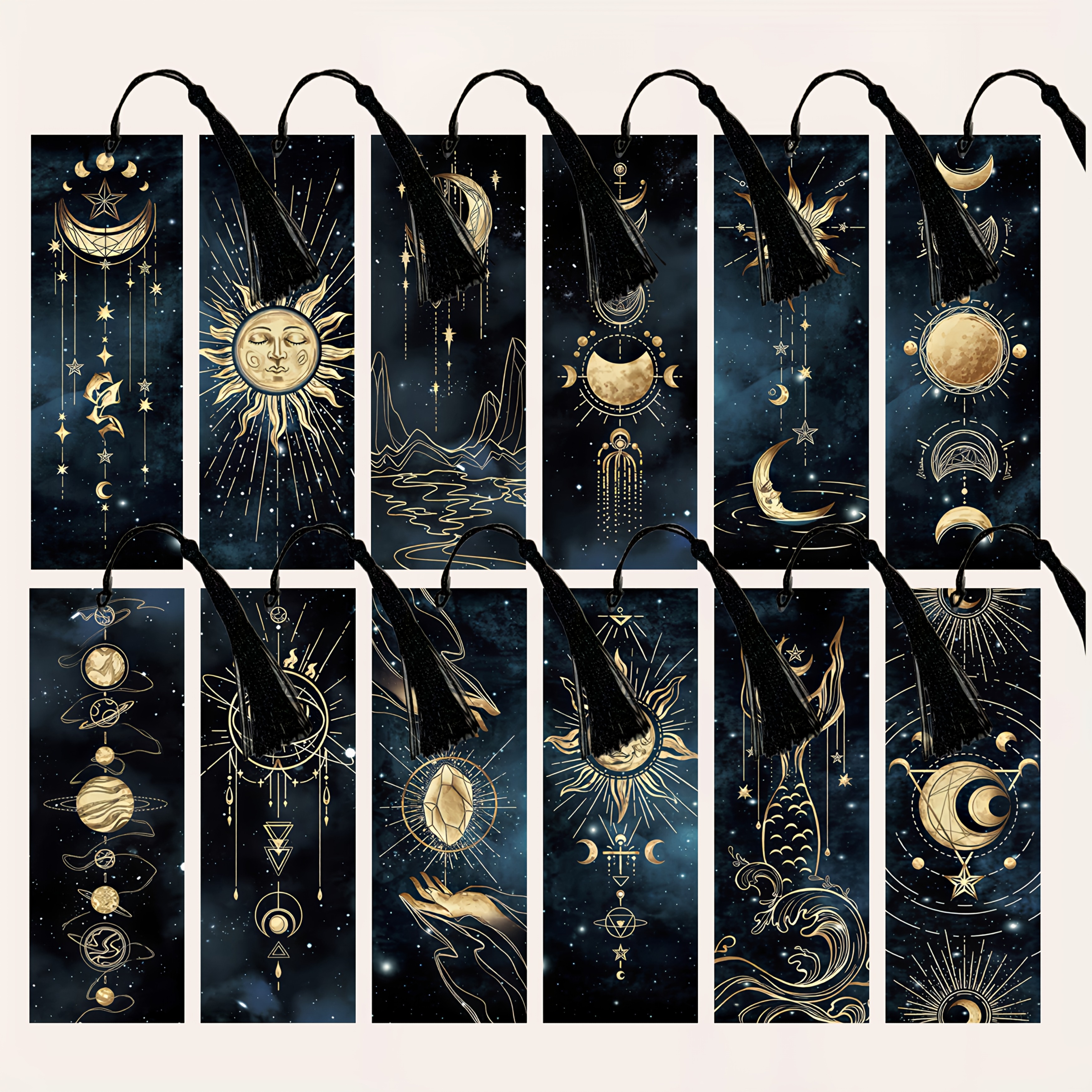 TEMU A Set Of 12 Bookmarks Featuring Astrological , Designed With Symbols That Embody A Sense Of Aesthetics. Made From Acrylic, Are Perfect For