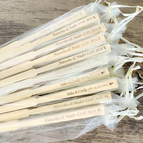 20 40 50 60pcs custom printed bamboo wedding fans white folding handheld fans with personalized names and dates vintage folding fans suitable for wedding parties special occasions elegant wedding decorations and party favors birthday gifts