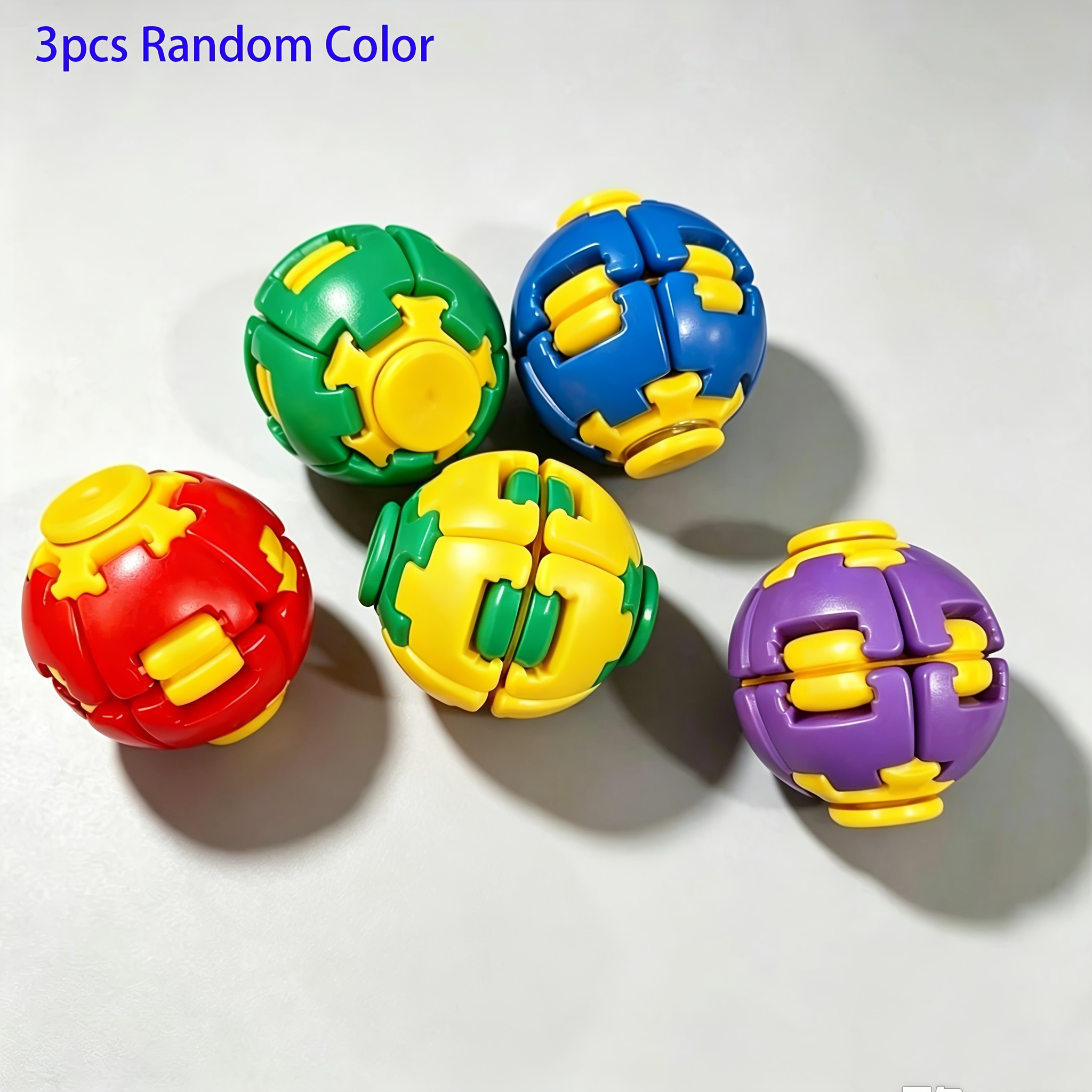 TEMU Lot de 3 Spinner à Presser pour , Balle -Stress Sensorielle Jouet Fidget | Balle Fidget Transformable à Pousser, Cadeaux de Fête pour Noël et