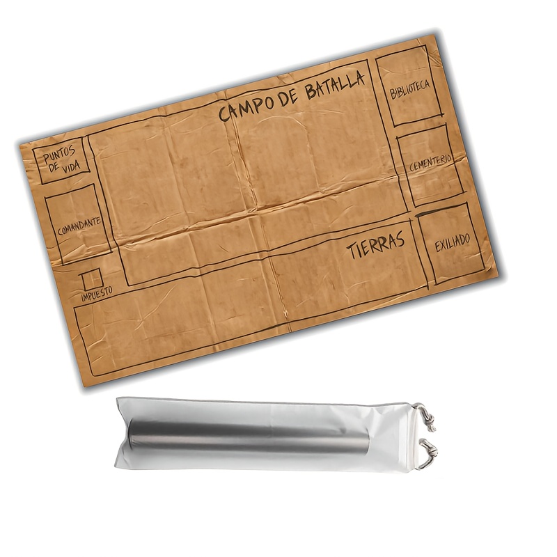 TEMU Funny Playmat With Zone In Spanish, German & English For Trading , 60x35cm Cardboard Design Rubber Play Mat For Tcg Ccg , With Storage Pouch,