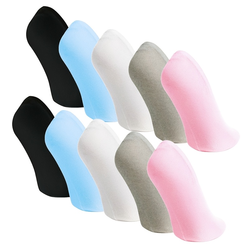 E-shop 10 Paar Damen Socken – Bequem, Atmungsaktiv, Kurze Socken für Flache Schuhe, Casual & Büro, Alltagstauglich, Maschinenwaschbar, Uni-Farben