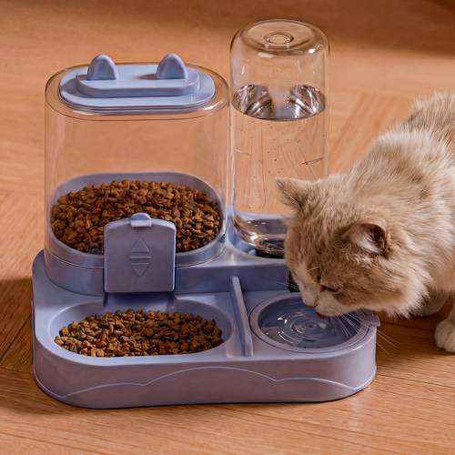 dispensador automático de y agua para mascotas, juego de cuencos de y agua por para gatos y perros pequeños, estación de alimentación con cuencos dobles, ideal para uso doméstico, viajes largos y