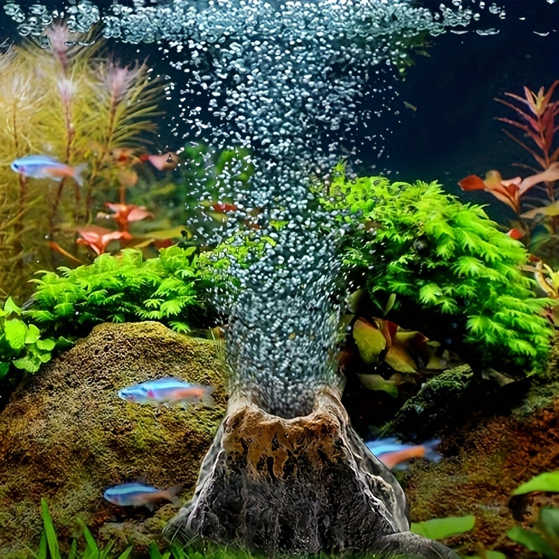 

Aquarium Volcano Air Stone Decoration - 1pc Bubble Aerator For Fish Tank, Abs Volcanic Bubbler With Aeration Stone, Fish Tank Oxygen Accessories For Small Tanks, No Hose, Power-free