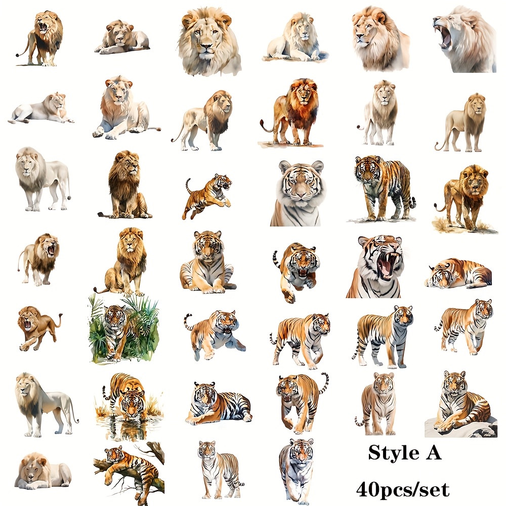40pcs/set Creative Handmade Sticker Decoration Male Lion Sticker Decoration Notebook Album Diary Magazine Decoration