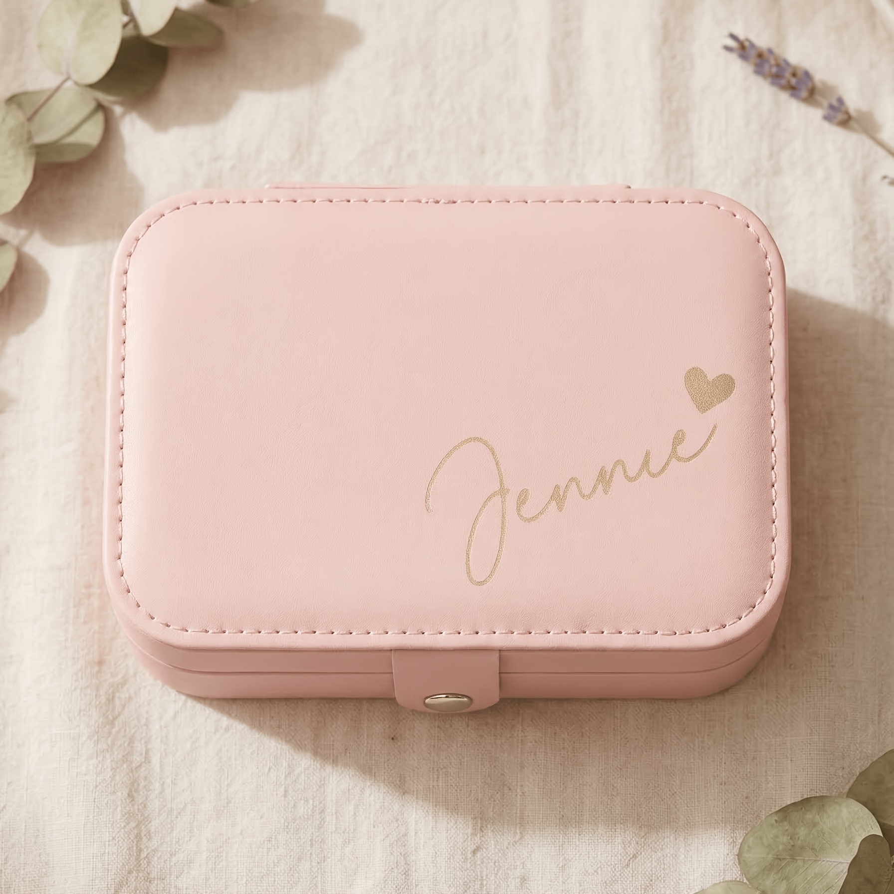 TEMU Engraved Gift: Personalized Large-capacity Premium Leather Jewelry Box With Multiple Functions, Suitable For Use At Home, In The Bedroom, On ,