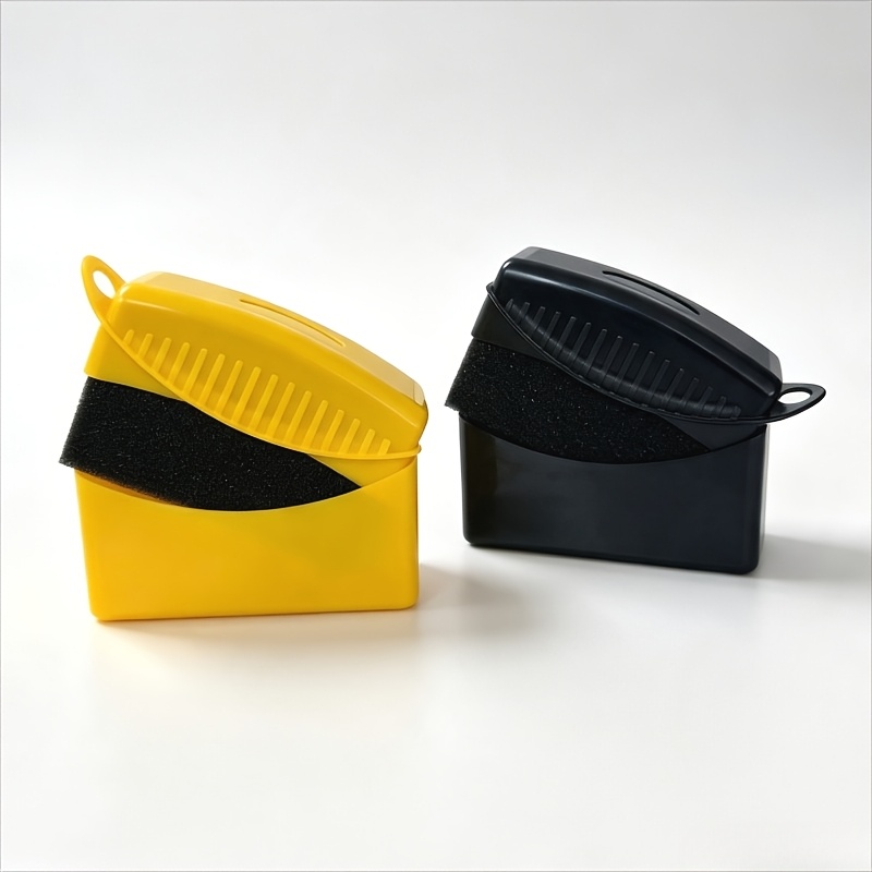 TEMU 2pcs Car Tire Sponge Applicators, Lid- For Wheel Polishing & Waxing - Contoured Pad For Tire And
