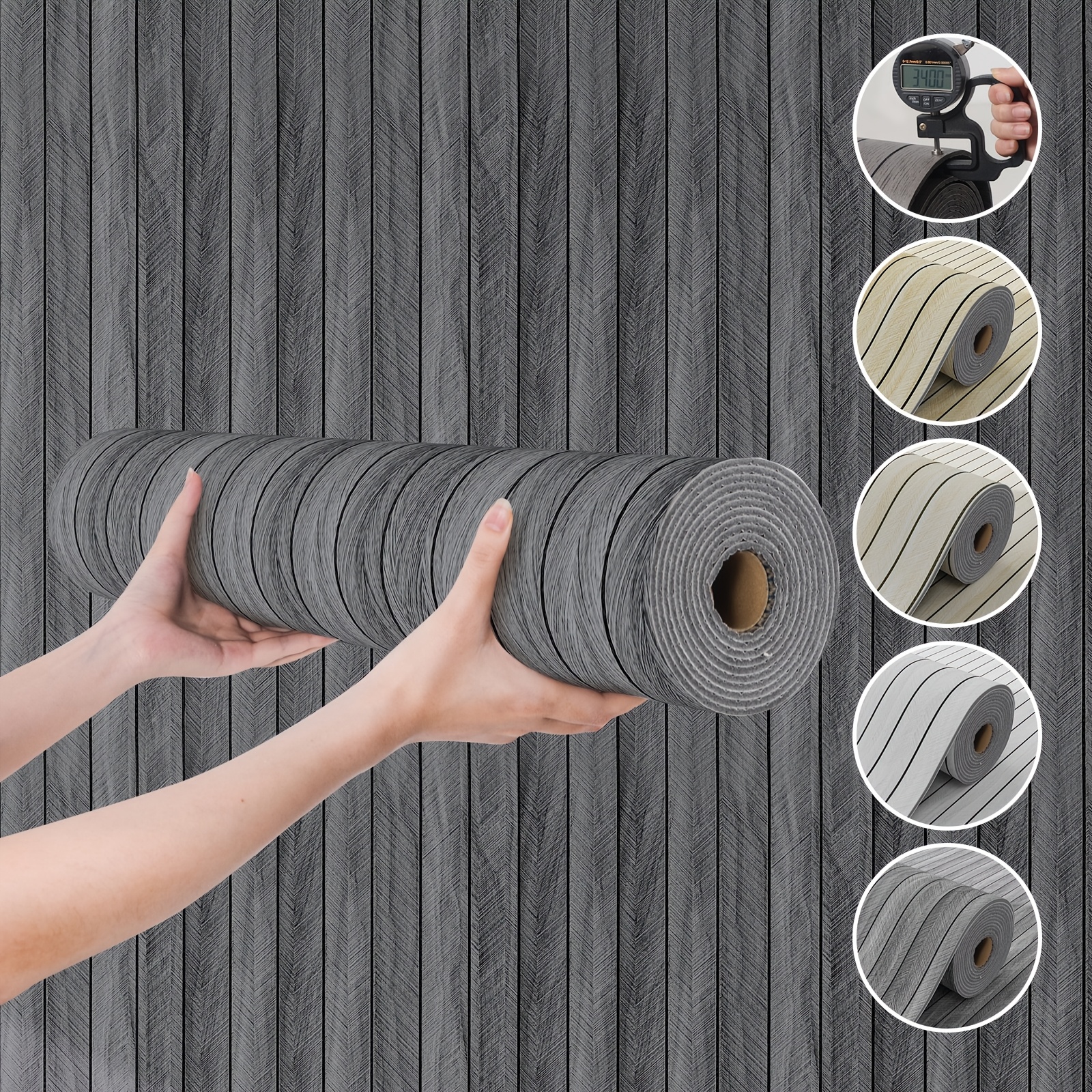 1 Roll 3d Wood Grain Self-adhesive Wallpaper - Thickened Grid Pattern, Straight For Living Room Tv Background & Accent Wall Decor, & Stick Application, Modern Home Decoration, Smooth End