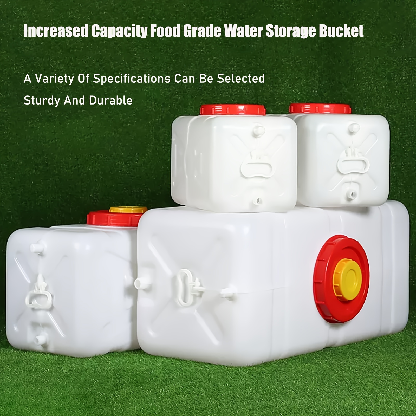 

Large Capacity Plastic Water Storage With Lid, Food-grade Material, Rectangular Outdoor Water Container For Home Use