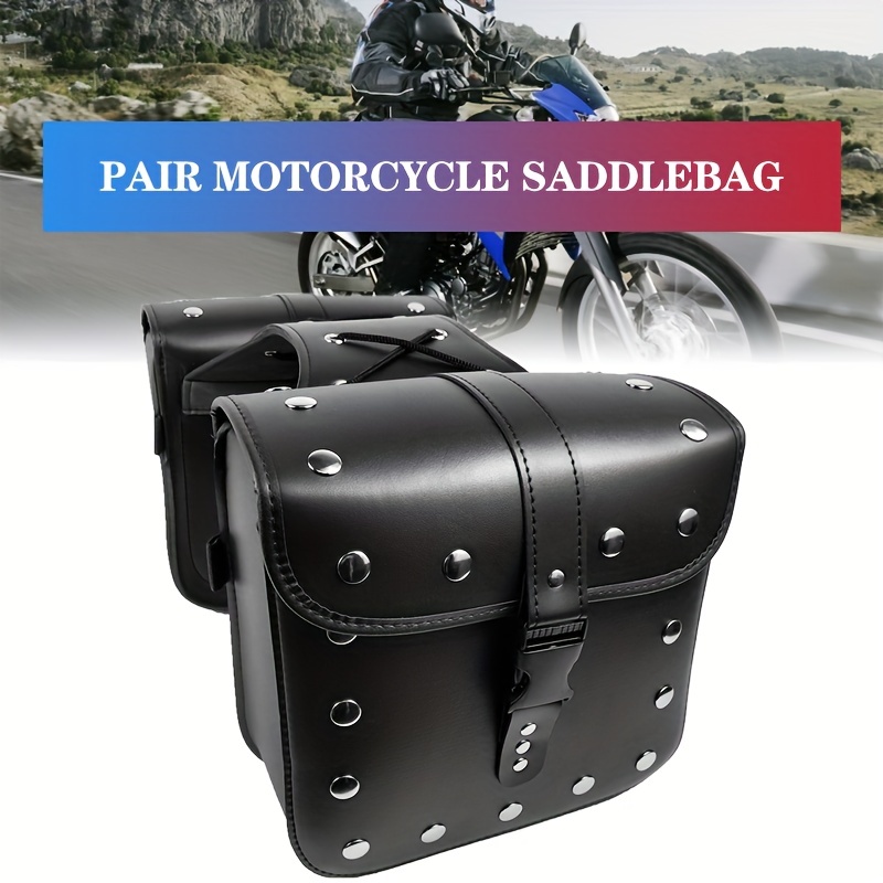 

2pcs Motorcycle Bags, Universal Pu Leather Saddlebags For Honda For Boulevard Sportster