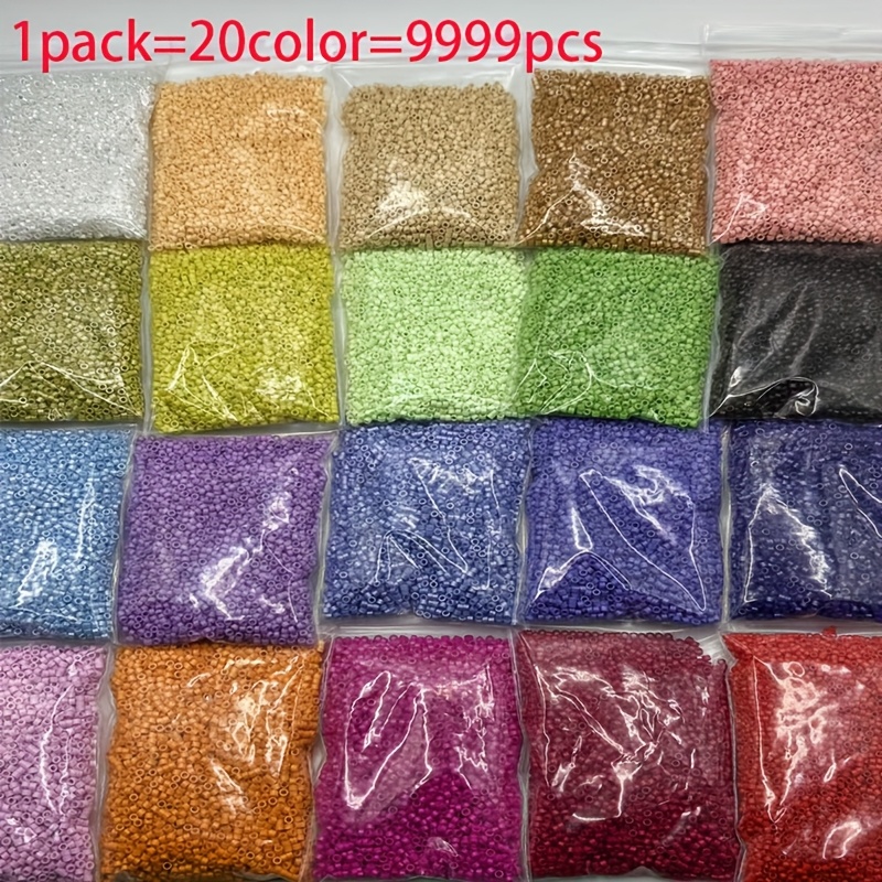 TEMU 9999pcs Of 2.5mm High- Seed Beads, 20 Colors Of High-quality Mixed Rice Beads, Suitable For Making, Bracelets, Earrings, Necklaces, Handcrafts