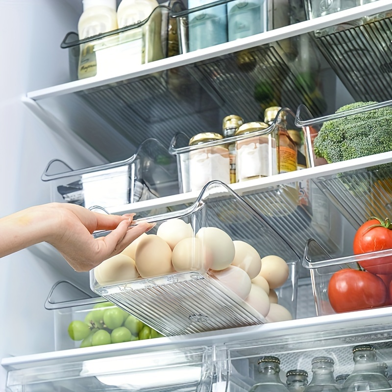 2 pack pet transparent stackable refrigerator storage boxes   container for fridge kitchen cabinet pantry organization 0