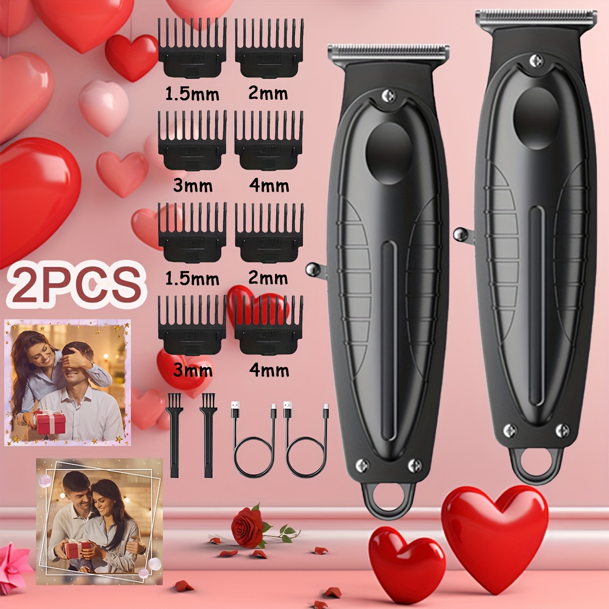 

2/1 Electric Clipper Electric Trimmer Usb Head Carving Push Clipper Hair Clipper For Men And Women, Gifts For Boyfriend And Father, Valentine's Day Gift For Him