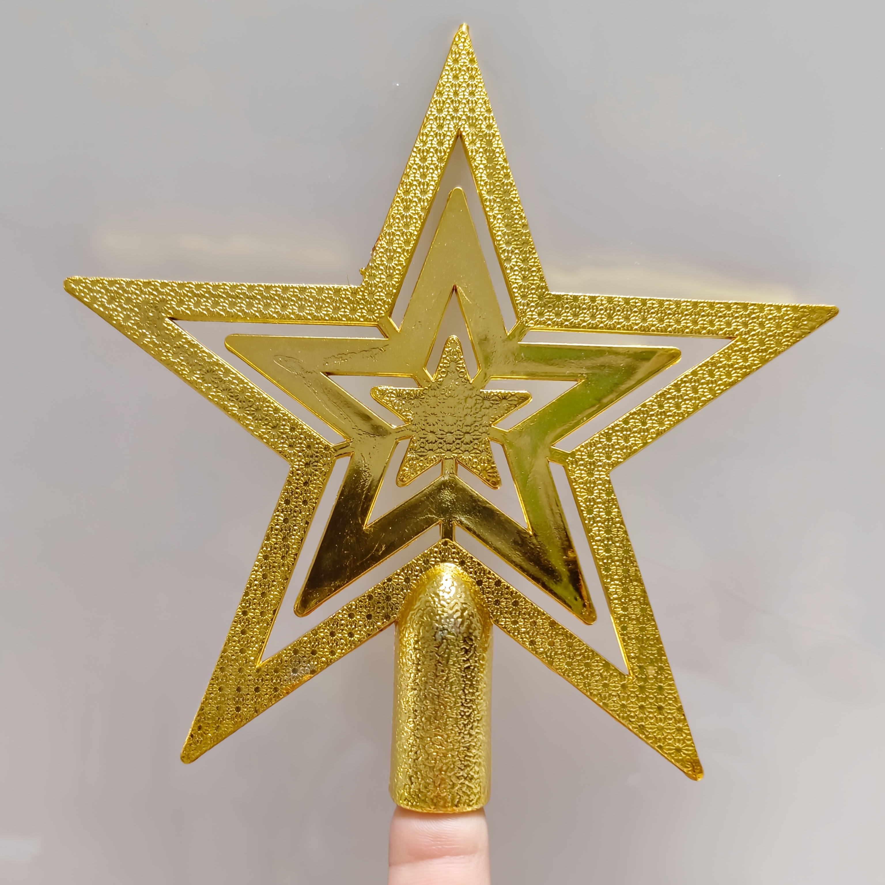 TEMU Stella Natalizia Grande da 15cm per Punta dell'Albero di Natale, //Stella per Punta dell'Albero di Natale, Pendente Decorativo per Punta