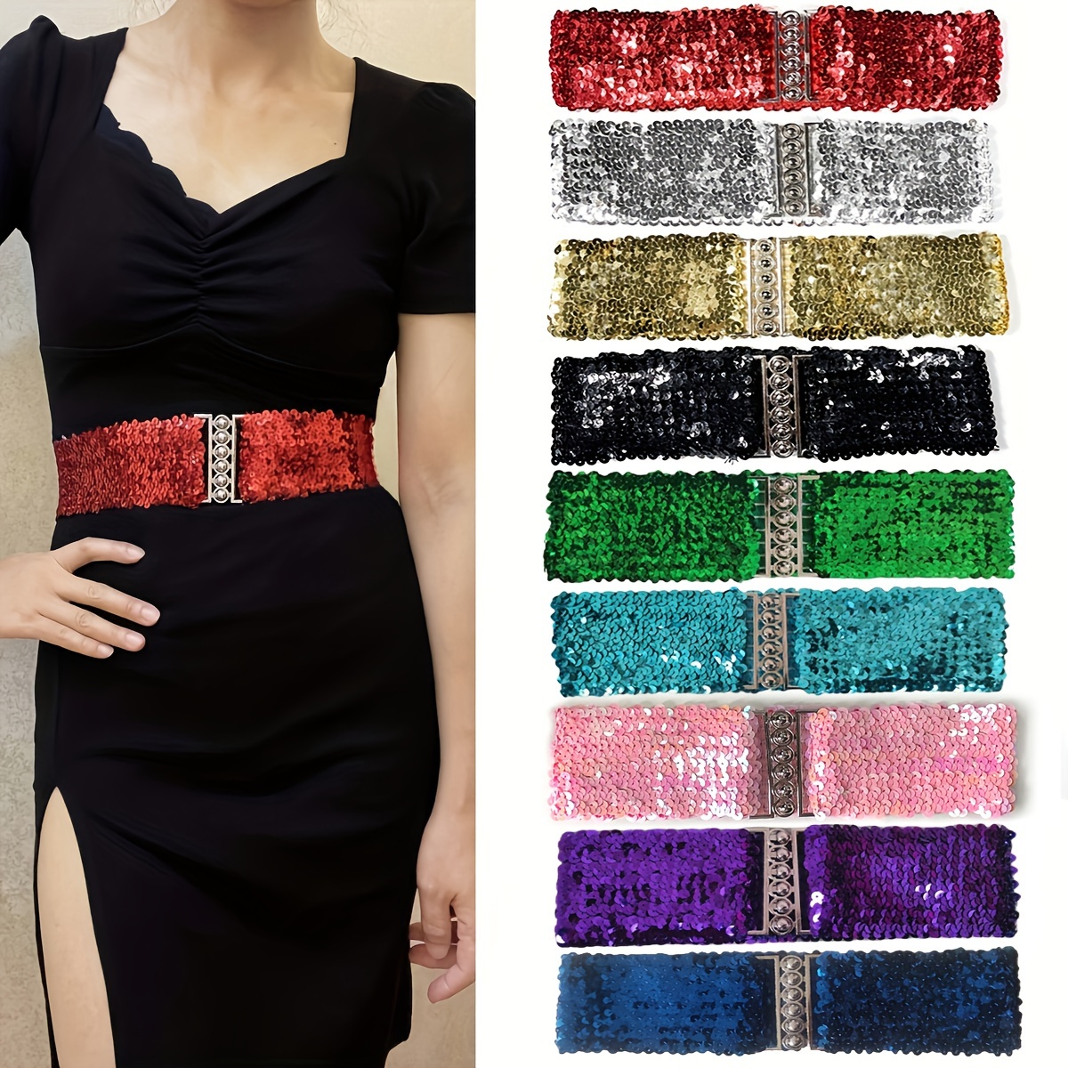 

Golden Waist Belt For Women, A Stylish Accessory For Suits, Dance Costumes, And Festive Occasions.