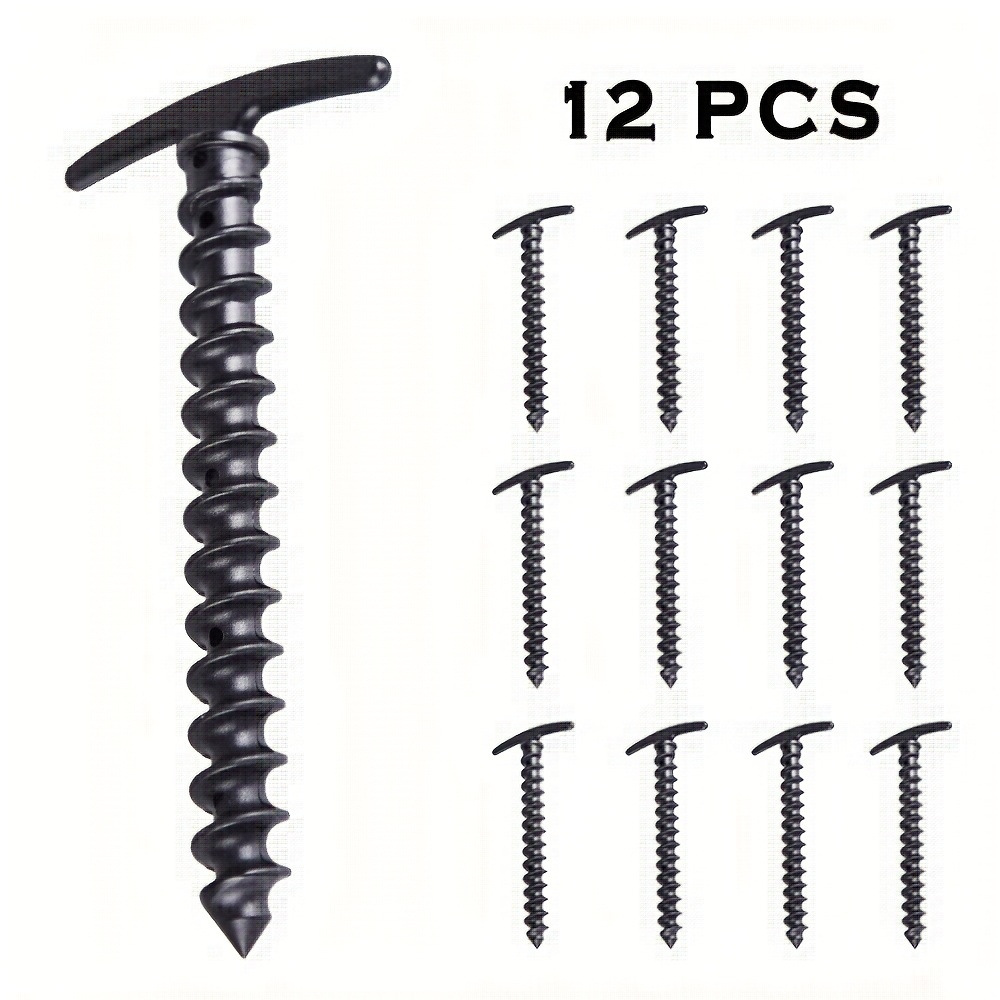 12 pack high strength camping tent ground nails lightweight wind proof rotating nails for mountaineering fishing outdoor activities