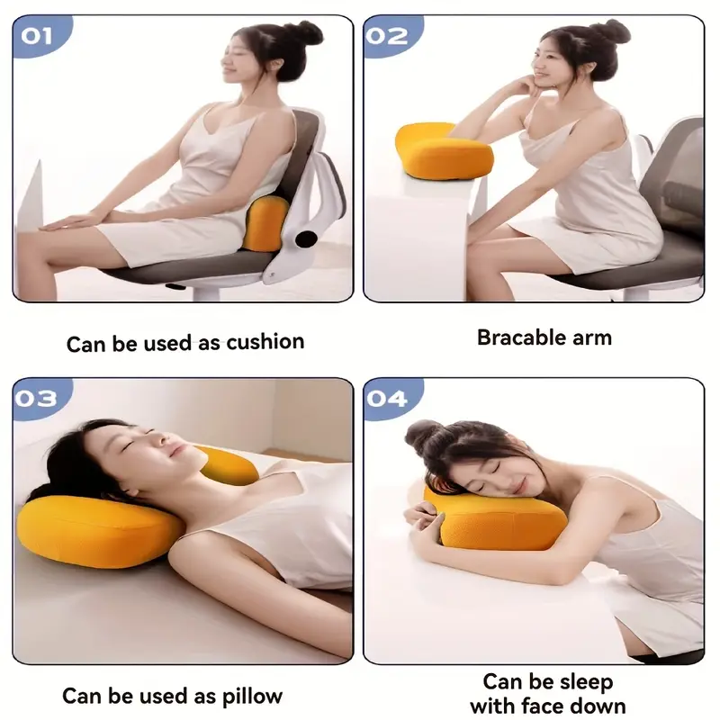 1pc memory foam lumbar pad travel pillow office sedentary lumbar support pad portable multifunctional pillow with adjustable shoulder strap compressible easy to carry delicate lumbar pad nap Product details 3