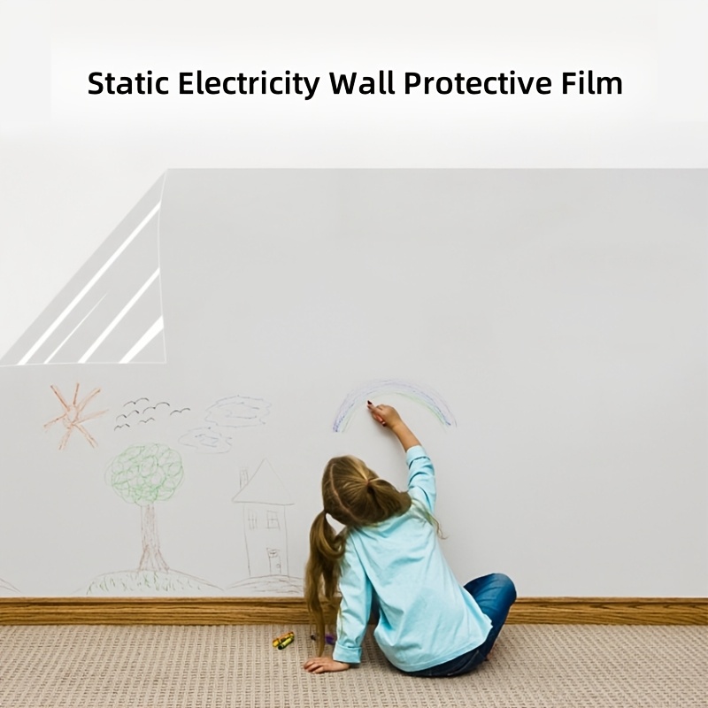 

Static Cling Wall Protector Film – Clear Matte, Removable, Waterproof & Oil-proof Back Guard For Walls, Ideal For ' Rooms & Home Decor