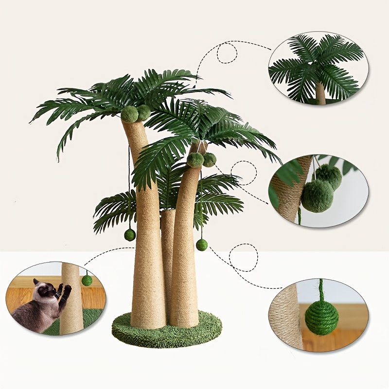 3pcs artificial palm tree cat scratching posts hanging toys - Temu Poland