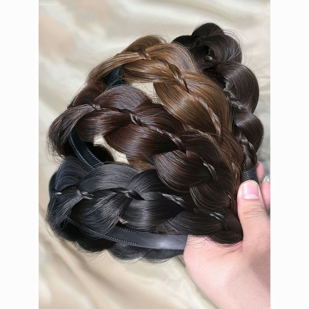 fishbone braid headband wig female new sandwich braid - Temu  display picture 1