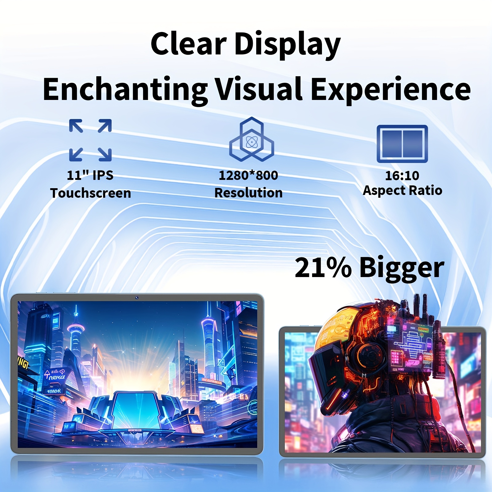 QDDQ Android 15 Tablet heeft een 11-inch display, 256GB opslag en 24GB aan RAM (6GB plus 18GB uitbreidbaar). Het heeft een 8000mAh batterij, dubbele camera's van 13MP en 5MP, een HD IPS touchscreen en Wifi-connectiviteit.