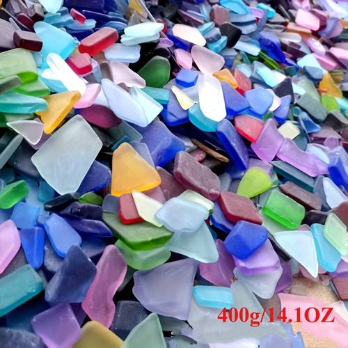 200/400/600g bunte meeresglasfragmente, schmelzglas zubehör, schmelzglas herstellung zubehör, glattkantige hochwertige mattierte meeresglasplatte, für mosaikherstellung, basteln, vasenfüllung, schmuck einfassung zusätze, ., thanksgiving; ost