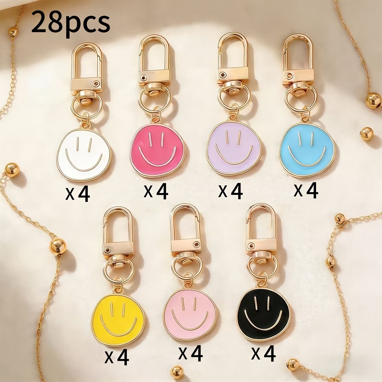 TEMU 28pcs Face Keychains, Colorful Minimalist Face Keychains, Creative Book Decoration, Perfect For Backpacks And Handbags, Ideal For Birthdays And