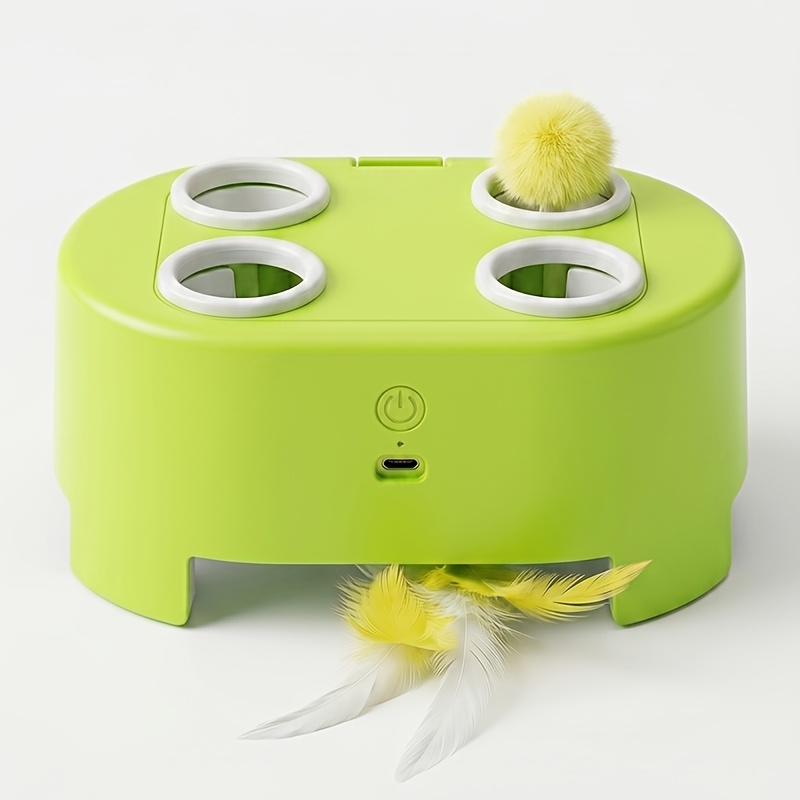 TEMU 2-in-1 Cat Toy With Upper Swinging Wobble Stick And Lower Spinning Toy, Play Activated Independently Or Simultaneously, Allowing To , Swat, Bat,