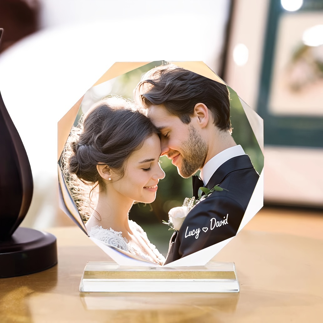 

1pc Premium Customized K9 Crystal Photo Printing Round Sun Flower Photo Frame Diy Pendulum, To Send Friends Family Couple Pet Party School Photo Note Birthday Valentine Mother's Day Gift