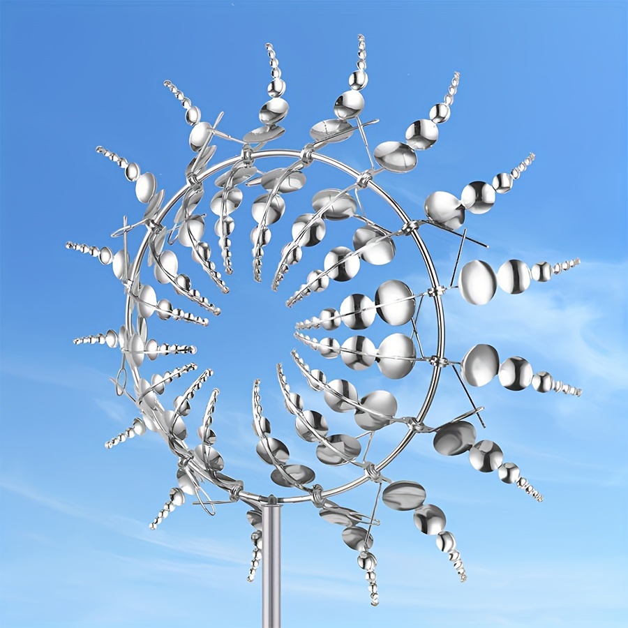 

1pc Magical Metal Windmill, Durable Outdoor Patio & Garden Decor, 3d Wind Kinetic Sculpture, Ideal For Rv & Accessories, Farmhouse Decoration