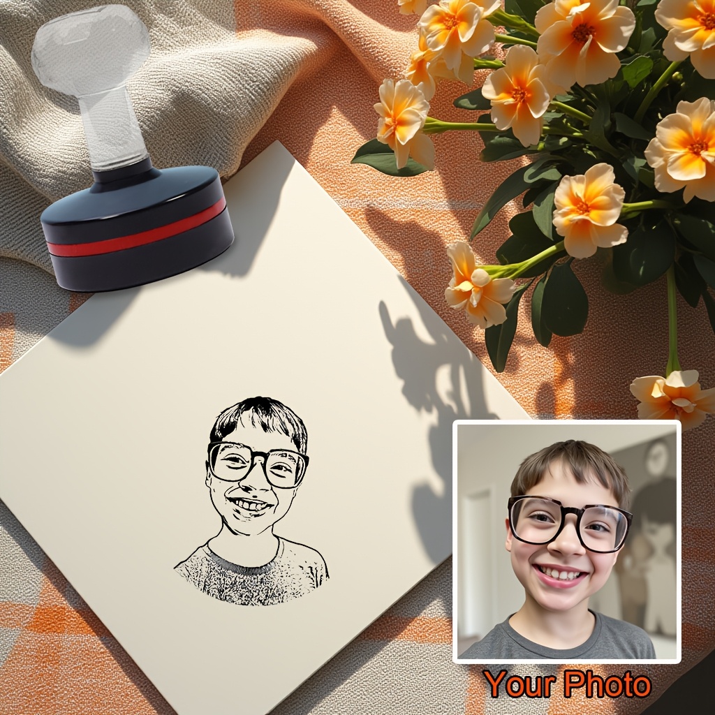 

Customized Photo Stamp - Personalize With Or Text, Ideal For Wedding Invitations & Party Favors, Black Ink, Round Shape - Your Own Image For A , Personalized Photo Gifts