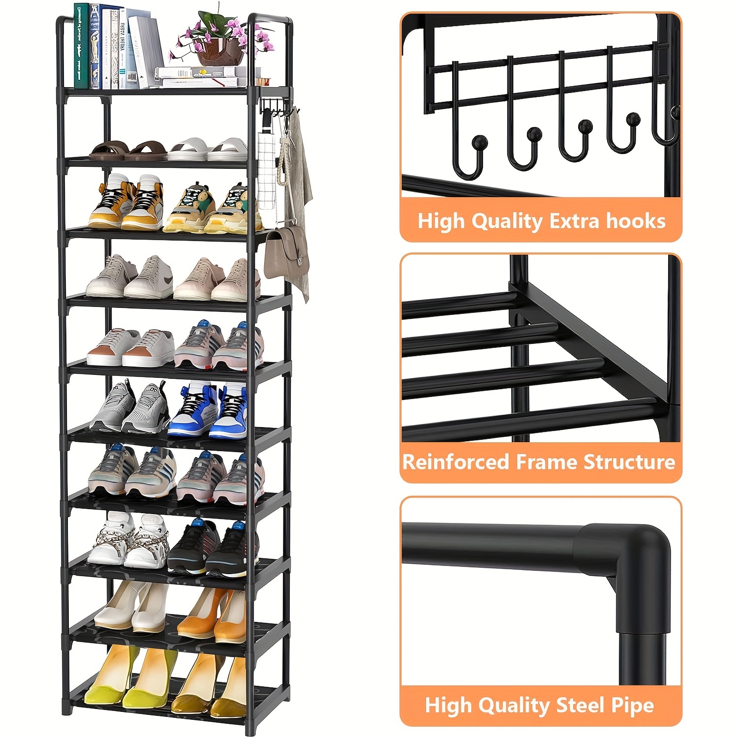 Simple Metal Shoe Rack Stable Shelf Shoe Storage Shelf Easy - Temu