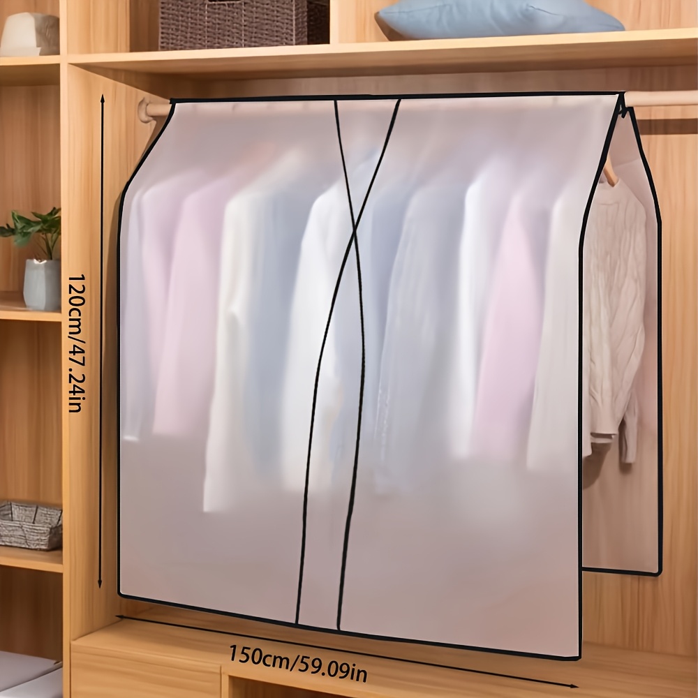   single piece hanger cover hanging clothing bag storage bag transparent clothes   cover suit jacket clothes wardrobe storage bag dustproof protection