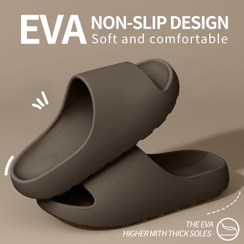 Lightweight EVA Slippers for Men and Women - Non-Slip, Comfortable Indoor and Outdoor Wear, White with Black Accents, All-Season Wear, Casual Home Shoes|Minimalist Design|Eva Upper Material